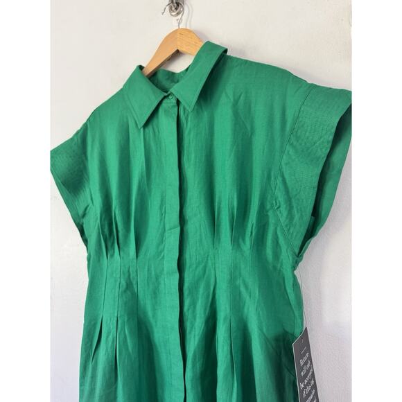 NWT Tuckernuck Garden Green Embroidered Cotton Linen Callie Mini Dress Large - Picture 6 of 10